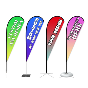 Drapeau promotionnel en forme de goutte d'eau en gros, impression sérigraphique personnalisée, <span class=keywords><strong>bannière</strong></span> en polyester tricoté avec mât en fibre de verre et alliage d'aluminium - Product Image 6