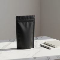 Petites pochettes refermables à trois soudures, anti-humidité et anti-odeur, en aluminium holographique noir Mylar, qualité alimentaire pour bébés