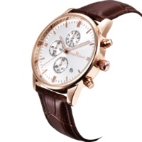 OEM Jam Tangan Kuarsa Tali Kulit Klasik Jam Tangan Kronograf Tahan Air Mewah LOGO Kustom