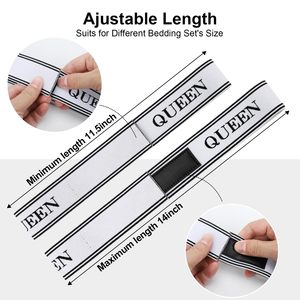 <b>Bed</b> <b>Sheet</b> Organizer Bands with Velcro Adjustable <b>Sheet</b> Organizers and Storage Label Bands <b>for</b> Linen Closet-Elastic Bedding <b>Sheet</b> - Product Image 2