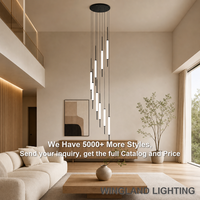 Nouveauté : Grand lustre d'escalier, grande lampe suspendue pour villa, duplex, loft, parfait pour escalier en colimaçon