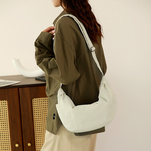 Crescent Dumpling Bag Nylon Single Strap Zipper Closure Water Resistant Women's Crossbody Bag Everyday Use Spring 2025 - Product Image 3