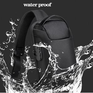 Sac de poitrine imperméable de grande capacité pour homme, nouvelle mode, sac banane de sport portable en Oxford avec fermeture à glissière, vente en gros USB - Product Image 3