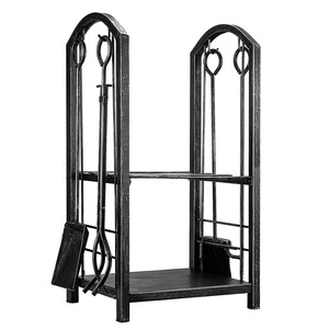 Support à <span class=keywords><strong>bois</strong></span> <span class=keywords><strong>de</strong></span> chauffage intérieur/extérieur avec 5 outils en métal porte-bûches et <span class=keywords><strong>pince</strong></span> à pelle à poker <span class=keywords><strong>pour</strong></span> ensembles et accessoires <span class=keywords><strong>de</strong></span> cheminée en <span class=keywords><strong>bois</strong></span> - Product Image 6