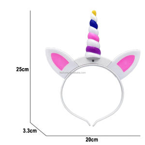 Bandeau de cheveux pour filles avec LED lumineux et <span class=keywords><strong>licorne</strong></span> Accessoires de cheveux pour Noël, Halloween, fête d'anniversaire, cadeau lumineux - Product Image 5