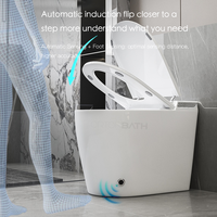 WC intelligent avec bidet intégré, allongé, eau chaude, capteur de pied, siège chauffant, veilleuse LED, en céramique, vente en gros