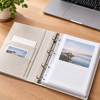 Organisateur de documents en lin raffiné sur mesure, texture douce pour kits de marque, classement élégant, présentation de documents