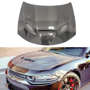 Hellcat Style fibre de carbone noir capot moteur de <span class=keywords><strong>voiture</strong></span> ignifuge couvre Sport pour <span class=keywords><strong>Dodge</strong></span> <span class=keywords><strong>Charger</strong></span> 2015 + - Product Image 2