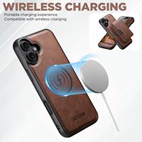 Coque de téléphone SUTENI pour iPhone 18 Pro Max avec chargement magnétique sans fil 2-en-1, support porte-cartes, en similicuir de luxe, compatible 17 16 Plus 15 14