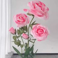 Riesige Stehende Realistische Papierblumen Rote Rosa Rosen Hochzeit Weihnachten Heim Party Dekoration Bestseller