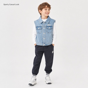 Gilet en jean <span class=keywords><strong>sans</strong></span> <span class=keywords><strong>manches</strong></span> pour garçons, motif dessin animé, respirant, décontracté, avec boutons, poches, printemps-automne - Product Image 2
