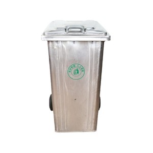 Poubelle à roulettes en acier inoxydable 240L rectangulaire pour usage extérieur, conteneur de déchets municipaux durable - Product Image 4