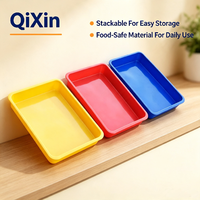 Plateau en plastique multicolore empilable rectangulaire Montessori pour enfants, plateau de tri léger pour la classe, rangement pour travaux manuels, plateaux en plastique