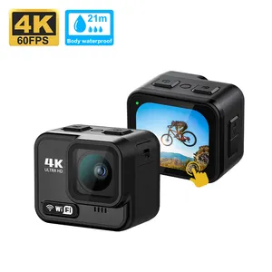 하이 퀄리티 미니 큐브 4K 스포츠 카메라 20Mp 21m 바디 방수 수중 카메라 2.1 ''LCD 울트라 액션 카메라