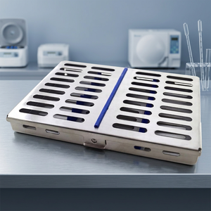 Caja de Almacenamiento para Esterilización de Instrumentos Dentales, 8x3.5x1 Pulgadas, Acero Inoxidable, Manual, con Certificación CE - Product Image 2