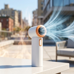 Best Value English Cheap Hand Held Fan Orange <b>Plastic</b> Hand Held Fan Orange Mini <b>Table</b> Air Cooler Fan Portable Air Condition - Product Image 2