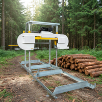 Scie à ruban horizontale portable mini pour la coupe du bois, machine à scier le bois, scie à ruban à essence pour la coupe du bois et des grumes