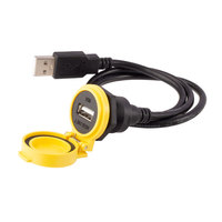 Conector USB 2.0 Impermeable IP65 con Cable de Extensión, Contactos de Cobre y Carcasa de Nailon
