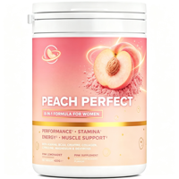 Complément alimentaire Private Label Peach Perfect Women 8-en-1 BCAA en poudre, créatine, collagène, soutien énergétique et musculaire, 420g