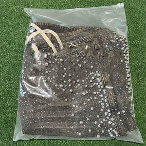 <span class=keywords><strong>Shorts</strong></span> in Denim con strass di perle lavate Vintage di alta qualità da uomo con Logo personalizzato Oem - Product Image 5