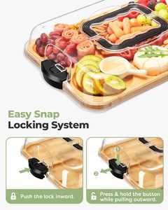 Charcuterie bamboe kaasplank voor hapjes, draagbaar cadeau, hartvormig kaasplank mes vork set bamboe - Product Image 3