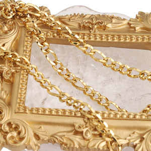 Cadena Cubana de Acero Inoxidable 3:1, Alambre Cuadrado Color Dorado, Collar Unisex de Moda, Joyería DIY H1658 - Product Image 2