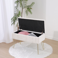 Haute Qualité Moderne Fausse Fourrure Flip Top Banc De Rangement Lit Fin Tabouret Repose-pieds pour Chambre et Salon Entrée