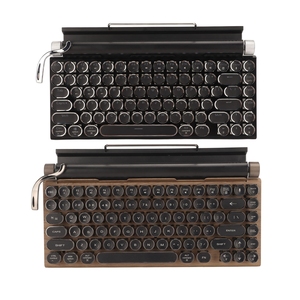 Clavier de machine à écrire 83 touches, clavier mécanique sans fil vintage avec interrupteur mécanique rond en métal bleu - Product Image 2