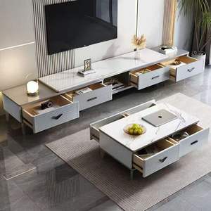Ensemble de meubles de salon haut de gamme, durable et extensible, comprenant une table basse en pierre moderne de luxe léger et un <span class=keywords><strong>meuble</strong></span> TV - Product Image 1