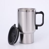 Tasse Chauffante de Voiture 12V Double Paroi en Acier Inoxydable, Bouilloire Électrique Isotherme, Mug à Café pour Accessoires Auto