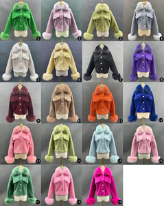 Veste en fourrure de renard véritable Janefur, couleur personnalisée, hiver, pour femmes, col en fourrure de renard véritable, mouton véritable, vente en gros, veste courte en fourrure de mouton véritable - Product Image 6