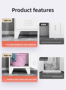 Gabinete <span class=keywords><strong>de</strong></span> Limpieza Resistente con Puerta Cerrada y Orificios <span class=keywords><strong>de</strong></span> Ventilación que Previenen Olores, <span class=keywords><strong>Armario</strong></span> <span class=keywords><strong>de</strong></span> Almacenamiento <span class=keywords><strong>de</strong></span> Herramientas para Servicios <span class=keywords><strong>de</strong></span> Limpieza y Hogar - Product Image 4