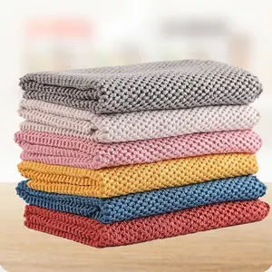 Microfiber Polyester pearl cloth cleaning glass dishcloth