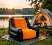 Fauteuil gonflable en PVC floqué OEM, chaise longue gonflable portable et pliable pour la détente à la maison et en extérieur