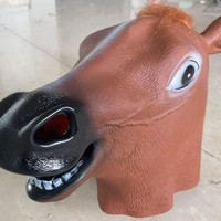 Costume de Cheval Amusant en Latex pour Adultes, Déguisement Complet pour Fête de Carnaval, Accessoire de Fête d'Halloween et de Pâques, Vente en Gros