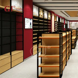 重型木制设计学校用品货架学校用品展示架文具店家具书店设计