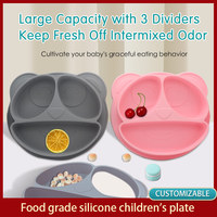 Plaque de séparation en silicone sans BPA pour nourrir les enfants de bébé avec séparateurs pour organiser la nourriture