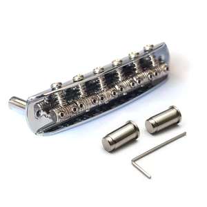 Premium verchroomde 6-snarige verstelbare gitaarbrug-staartstuk voor Jazzmaster Jaguar Mustang elektrische gitaren - Product Image 1