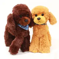 ตุ๊กตาหมีพูเดิ้ลน่ารักใส่ผ้าพันคอของเล่นยัดไส้ของเล่นตุ๊กตาสุนัขของขวัญวันเกิด