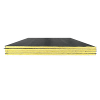 Panneau d'isolation en laine de verre pour système CVC de classe A1 Euro, densité 96 kg/m³, 25 mm, certifié CE, laine de verre Fsk avec tissu noir
