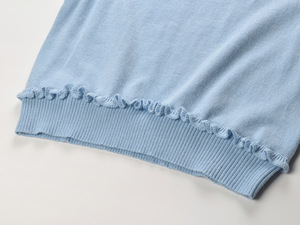 <span class=keywords><strong>Cardigan</strong></span> bleu clair à col rond <span class=keywords><strong>ou</strong></span> <span class=keywords><strong>gilet</strong></span> sans manches pour femmes haut en tricot Stringy Selvedge Lady - Product Image 6