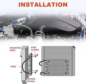 Kit de Enfriador de Aceite de Transmisión Universal de Aluminio de 10 Filas - Radiador ATF de Alto Rendimiento Automático/Manual con Manguera y Herrajes de 5/16 Pulgadas - Product Image 5