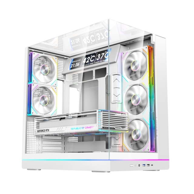 Factory Original Gaming Case ATX Full Tower Tempered Glass ARGB Fan Water Cooling Support 360mm Radiator DIY PC Case for Gamer