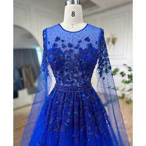 <strong>Royal</strong> <strong>Blue</strong> Cape Sleeves Beaded a Line Evening <strong>Dresses</strong> 2023 Serene Hill LA70454 Formal <strong>Party</strong> Gowns <strong>for</strong> Women Wedding Event - Product Image 2