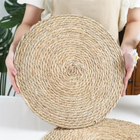 Napperons tissés en jonc de style rural et jonc de mer décorations de table napperons ronds en bambou