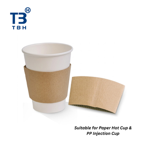 Funda de cartón corrugado para vasos de 8oz, con aislamiento térmico, impresión personalizada, ecológica, para café, cantina, oficina, compatible con OEM y ODM. - Product Image 2