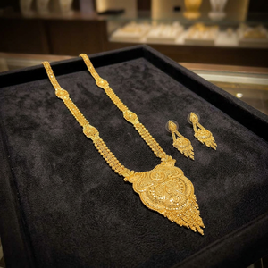 Joyería de moda chapada en oro de 14K, 18K, 24K al por mayor, collares largos de diseño tradicional con micropartículas, conjunto de joyería de latón relleno de oro. - Product Image 3