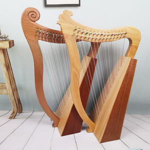 Instrumento de cuerda de alto grado de diseño elegante, exquisitos patrones tallados, madera de melocotón, arpa de Lira de 15 cuerdas - Product Image 2