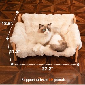 سرير حيوانات أليفة من الكتان الداخلي وصديقه للأماكن المغلقة ، أريكة خشبية بنمط صلب ، غطاء متين قابل للفصل ، تعبئة مخصصة في صناديق للقطط والكلاب الصغيرة - Product Image 5