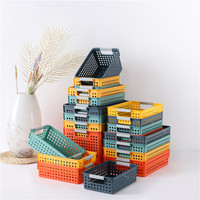 Panier de rangement fin en plastique empilable avec poignées pour vêtements de bébé et jouets d'enfants - Grande Vente